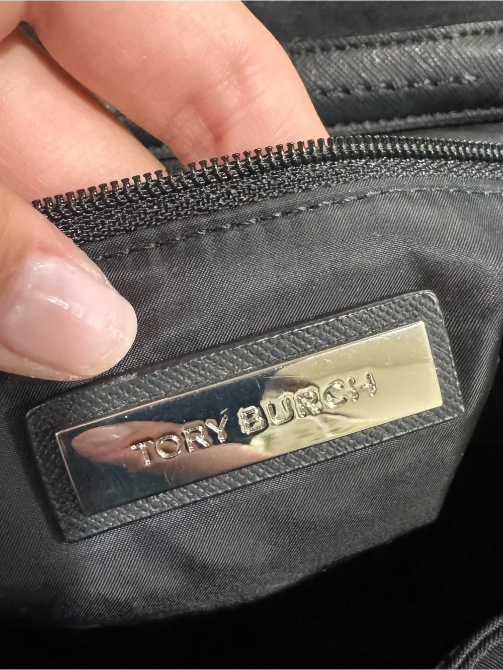 Tory Burch Virginia Drawstring Nylon Flap Backpack Black